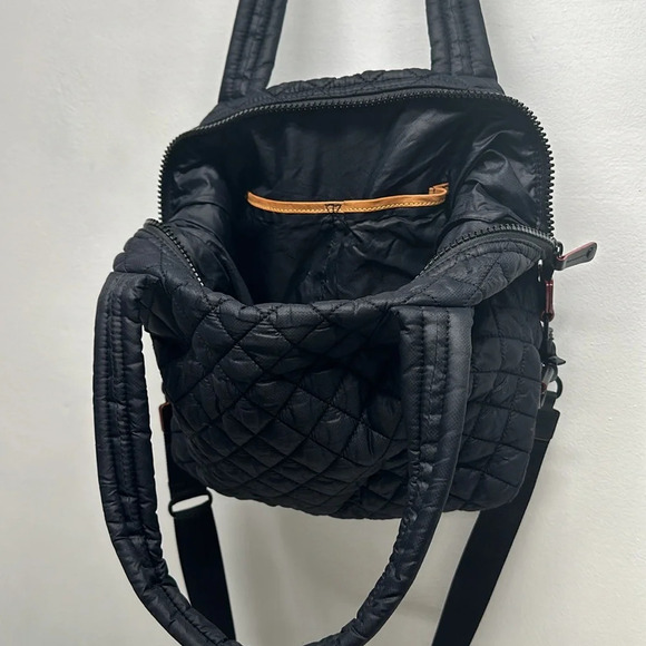 MZ Wallace Large Sutton Deluxe Tote Bag Crossbody Purse in Quilted Black Brown - Picture 8 of 12